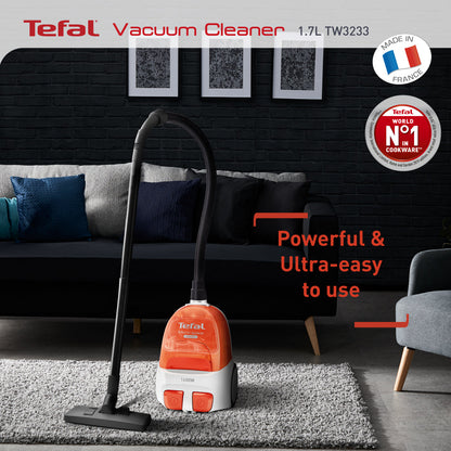 Tefal Micro Space Cyclonic Bagless Vacuum Cleaner TW3233  Power Efficient, Easy-to-Clean, 1600W, 1L Dust Bag