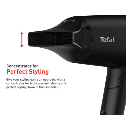 Tefal Express Style Hair Dryer Dual Voltage HV1841 ƒ?? 110V, 220V, 1900W, Ultra Light, Moving Air Nozzle, 2 Speeds