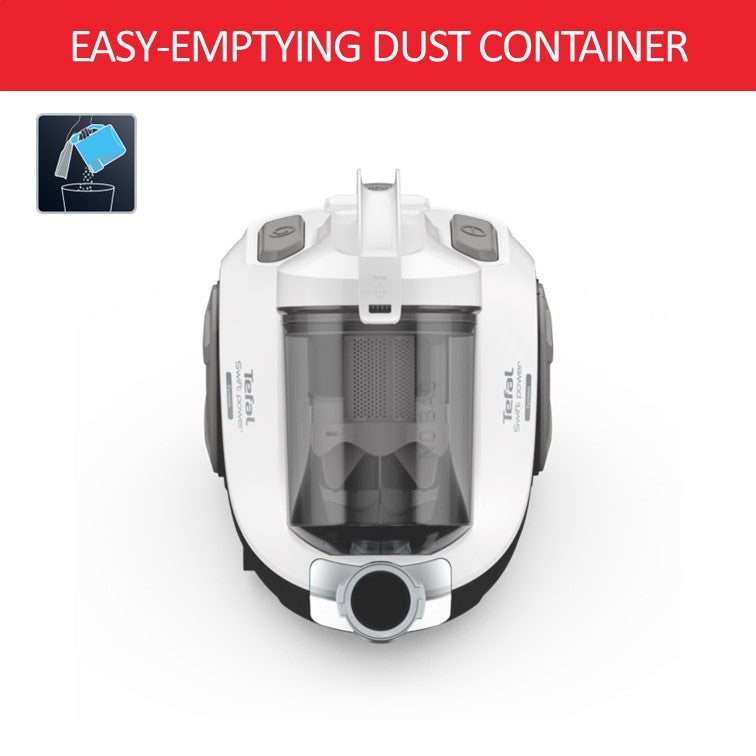 Tefal Swift Power Cyclonic Bagless Vacuum Cleaner TW2947  3 Accessories, Advanced Cyclonic Technology, Compact, Extreme Hygiene, 750W, 5M Cord