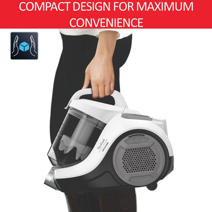 Tefal Swift Power Cyclonic Bagless Vacuum Cleaner TW2947  3 Accessories, Advanced Cyclonic Technology, Compact, Extreme Hygiene, 750W, 5M Cord
