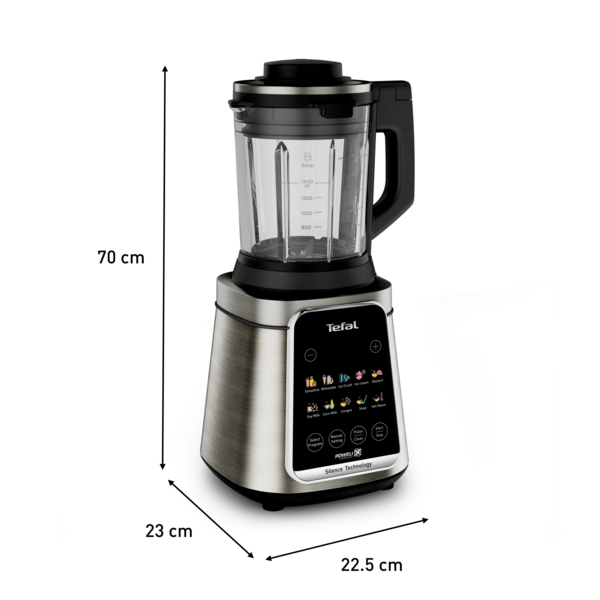Tefal Ultrablend Silence Heating High Speed Blender BL98SC - 2000W, Hot & Cold, Silent Tech, Removable blades,GlassJar