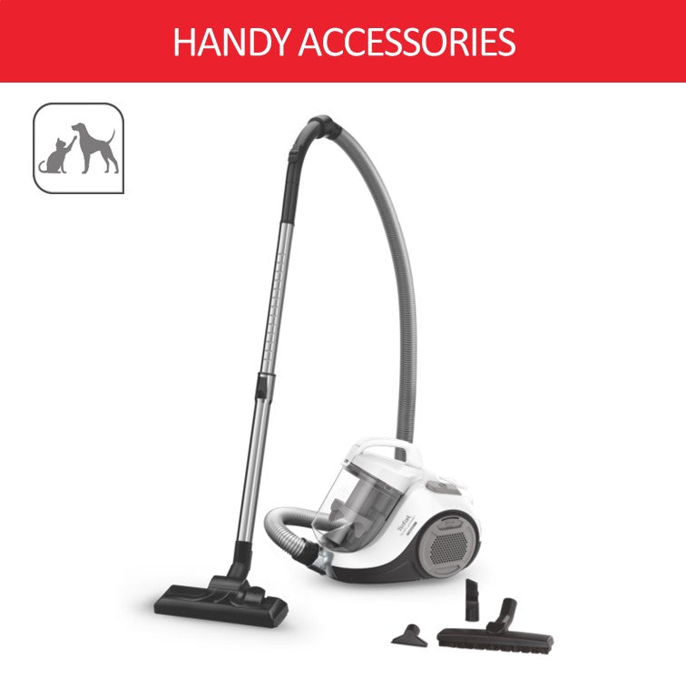 Tefal Swift Power Cyclonic Bagless Vacuum Cleaner TW2947  3 Accessories, Advanced Cyclonic Technology, Compact, Extreme Hygiene, 750W, 5M Cord