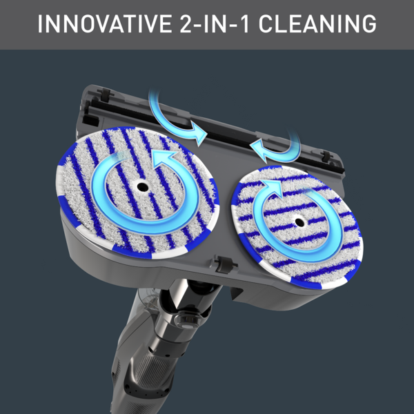 Tefal X-Combo Cordless 2-in-1 Handstick Vacuum & Spin Mop Cleaner GF3039  Smart Aerospin Technology, Ultra-Lightweight, High Suction, Easy Maintenance, 60-Minute Battery