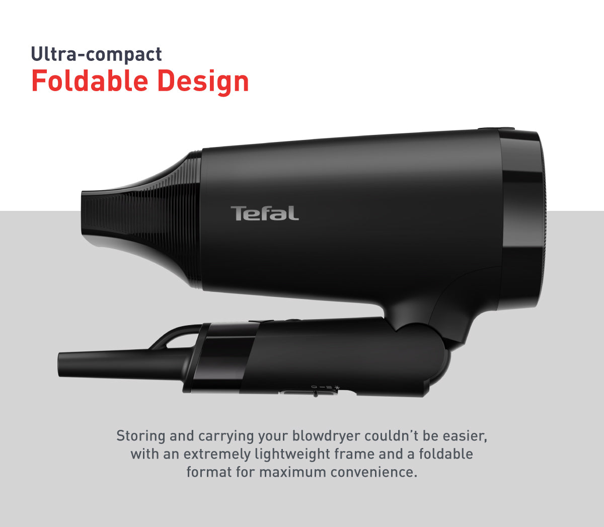 Tefal Express Style Hair Dryer Dual Voltage HV1841 ƒ?? 110V, 220V, 1900W, Ultra Light, Moving Air Nozzle, 2 Speeds