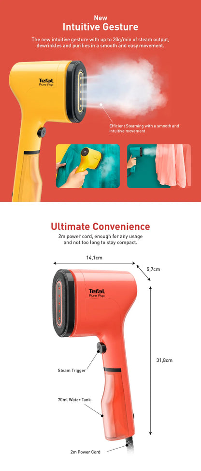 Tefal Pure Pop Handheld Garment Steamer DT2020 DT2022 DT2024 DT2026