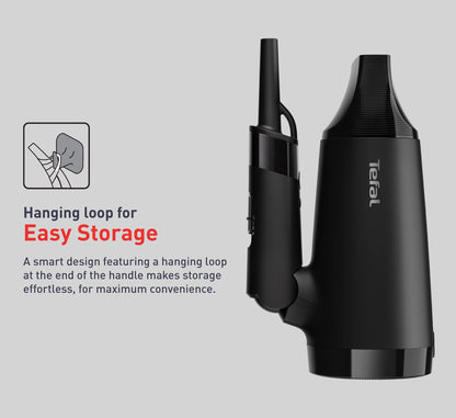 Tefal Express Style Hair Dryer Dual Voltage HV1841 ƒ?? 110V, 220V, 1900W, Ultra Light, Moving Air Nozzle, 2 Speeds