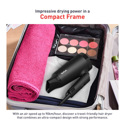 Tefal Express Style Hair Dryer Dual Voltage HV1841 ƒ?? 110V, 220V, 1900W, Ultra Light, Moving Air Nozzle, 2 Speeds