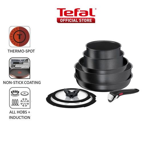 Tefal Ingenio Daily Chef Induction Frypan, Wok Pan, Cookware Set Black (3pcs/4pcs/6pcs/8pcs)