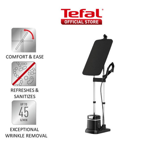 Tefal All-in-One Ironing IXEO+ Garment Steamer QT1510 - Powerful Steam, XL Water Tank, Easy-Carry, Removable Base, Fast Heat-up,?ÿAttached?ÿWheels
