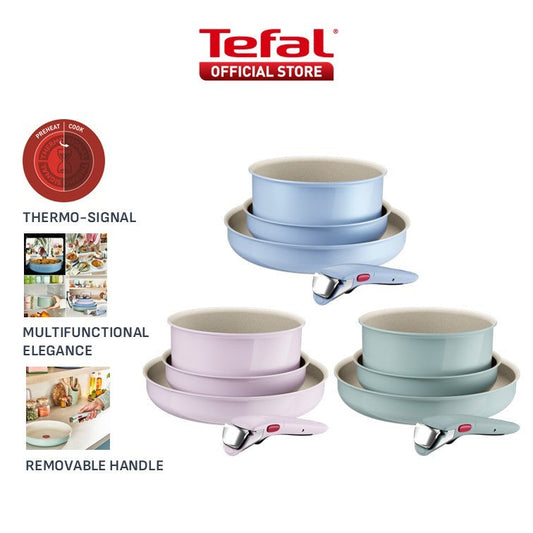 Tefal Ingenio Serenity Cookware Set - 4pc (Frypan 22cm + Frypan 28cm+ Saucepan 20cm + Handle)