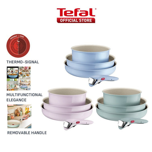 Tefal Ingenio Serenity Cookware Set - 4pc (Frypan 28cm + Wokpan 26cm+ Saucepan 20cm + Handle)